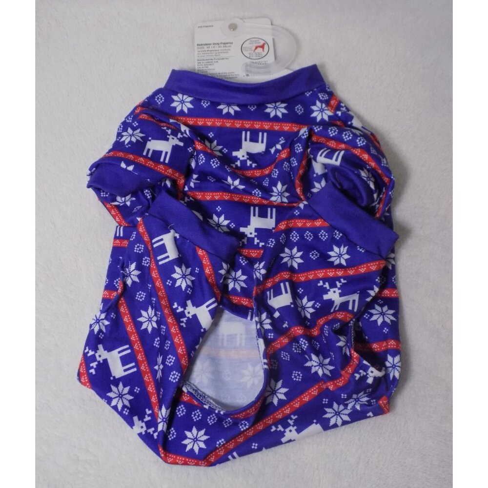 Pet Central Reindeer Print Dog Pajama - Size Medium - New With Tags - Picture 4 of 6